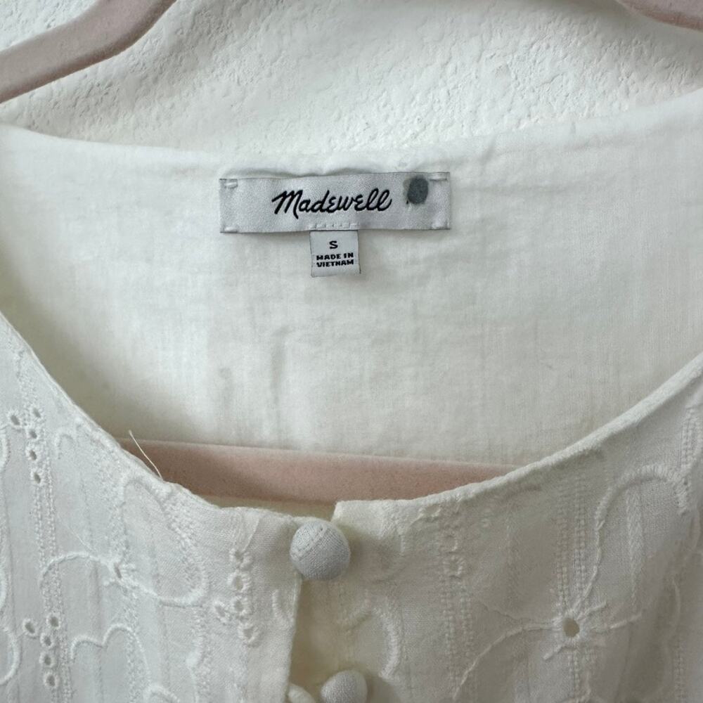 Madewell White Eyelet Babydoll Mini Dress in size S - Picture 2 of 6